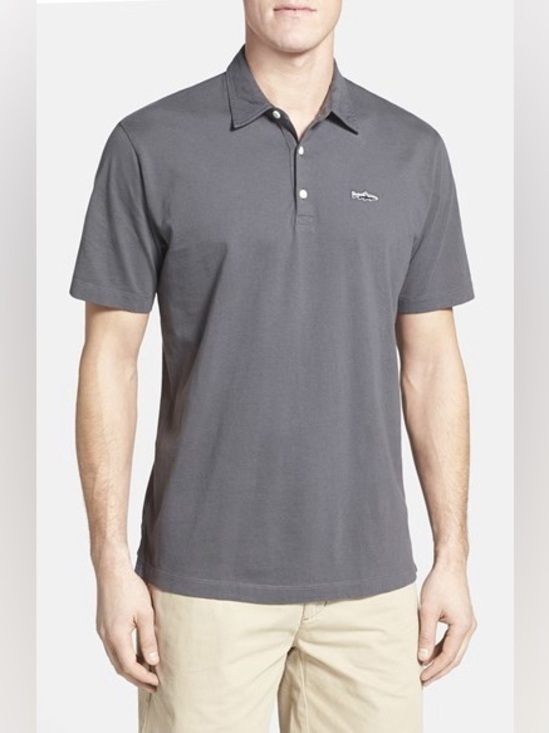 Patagonia Other - Patagonia Men’s Trout Fitz Roy Organic Cotton Polo Size XL Dk Gray Fly Fishing
